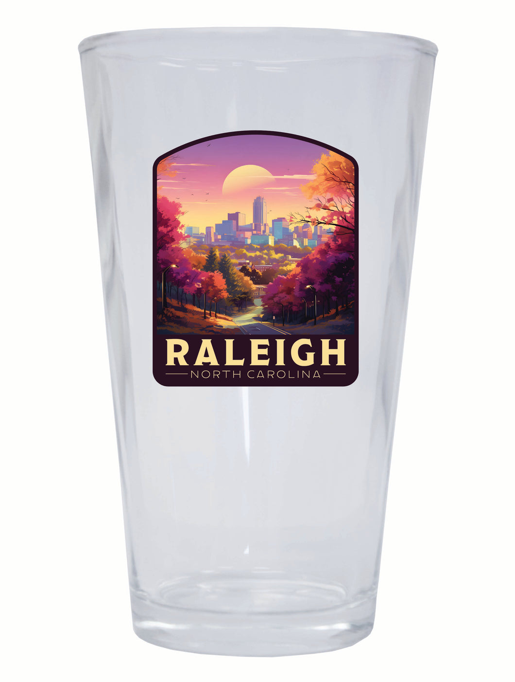 Raleigh North Carolina City of Oaks Design Souvenir 16 oz Pint Glass 2-Pack