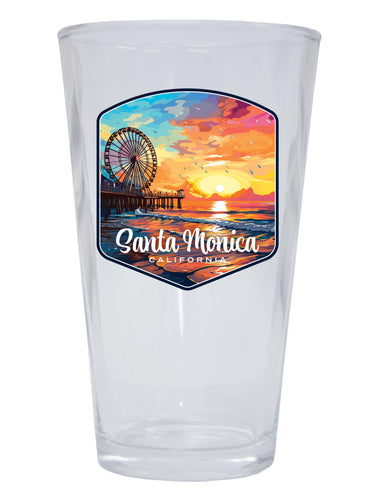 Santa Monica California Design A Souvenir 16 oz Pint Glass 2-Pack