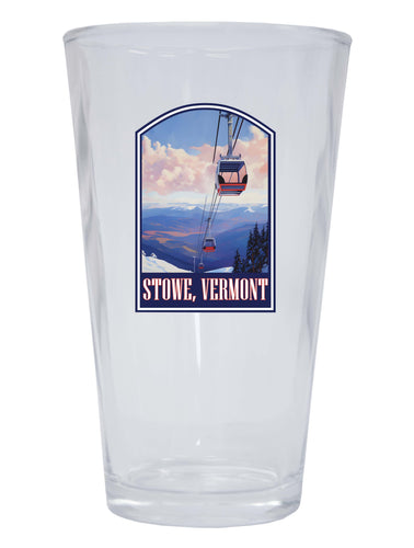 Stowe Mountain Vermont Design B Souvenir 16 oz Pint Glass Single