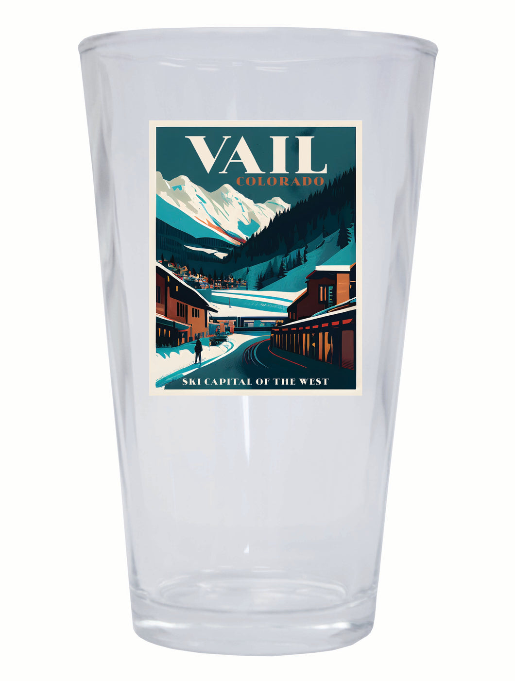 Vail Colorado Design B Souvenir 16 oz Pint Glass 4-Pack