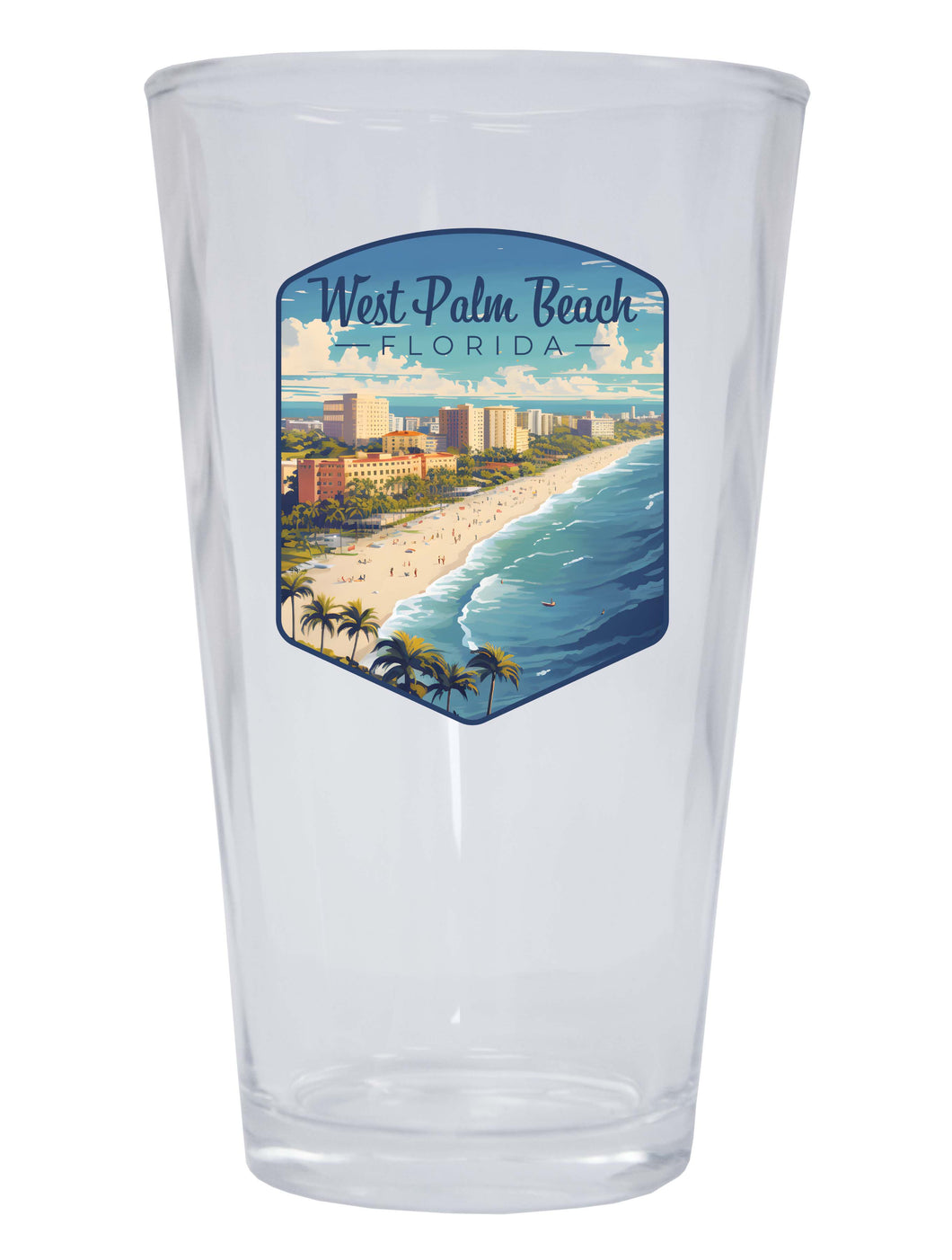 West Palm Beach Florida Design A Souvenir 16 oz Pint Glass Single