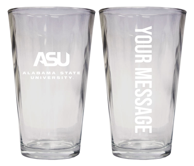 Alabama State University Officially Licensed 16 oz Pint Glass Engraved – Customizable Drinkware 