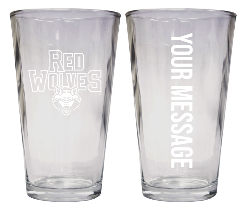 Arkansas State Officially Licensed 16 oz Pint Glass Engraved – Customizable Drinkware 