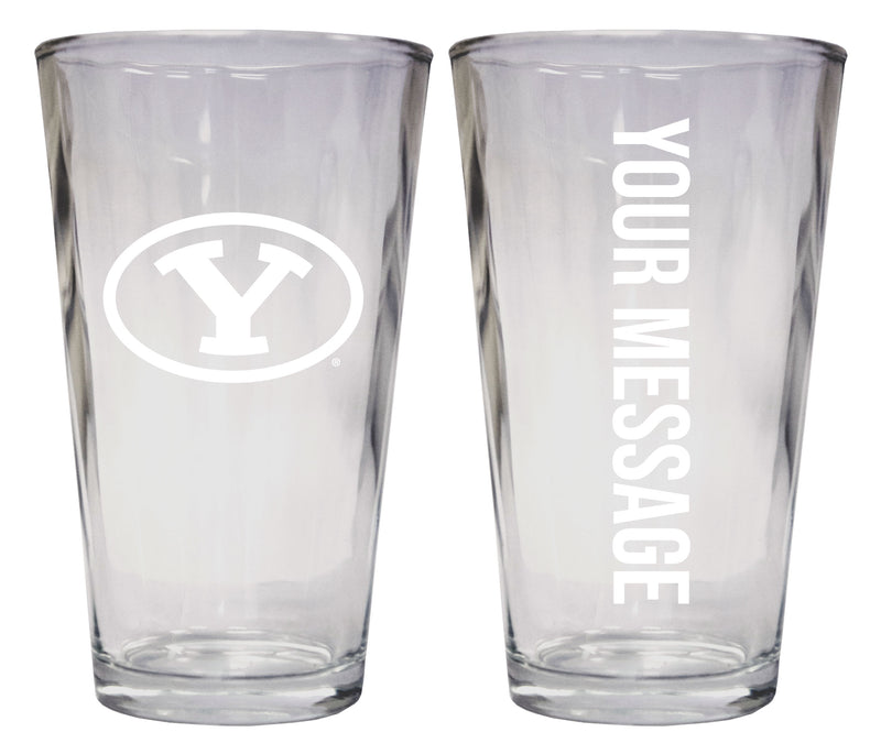 Brigham Young Cougars Officially Licensed 16 oz Pint Glass Engraved – Customizable Drinkware 