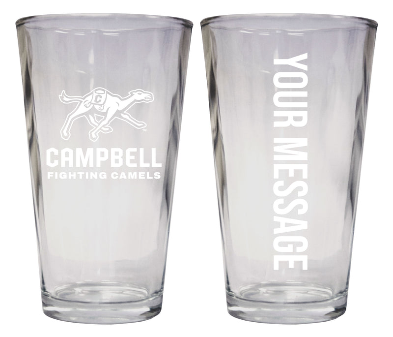 Campbell University Fighting Camels Officially Licensed 16 oz Pint Glass Engraved – Customizable Drinkware 