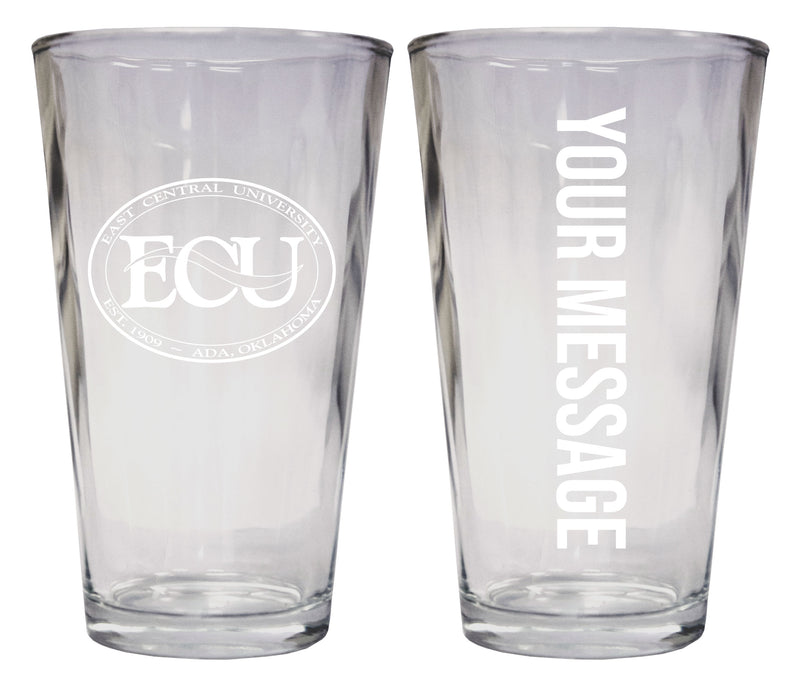 East Central University Tigers Officially Licensed 16 oz Pint Glass Engraved – Customizable Drinkware 