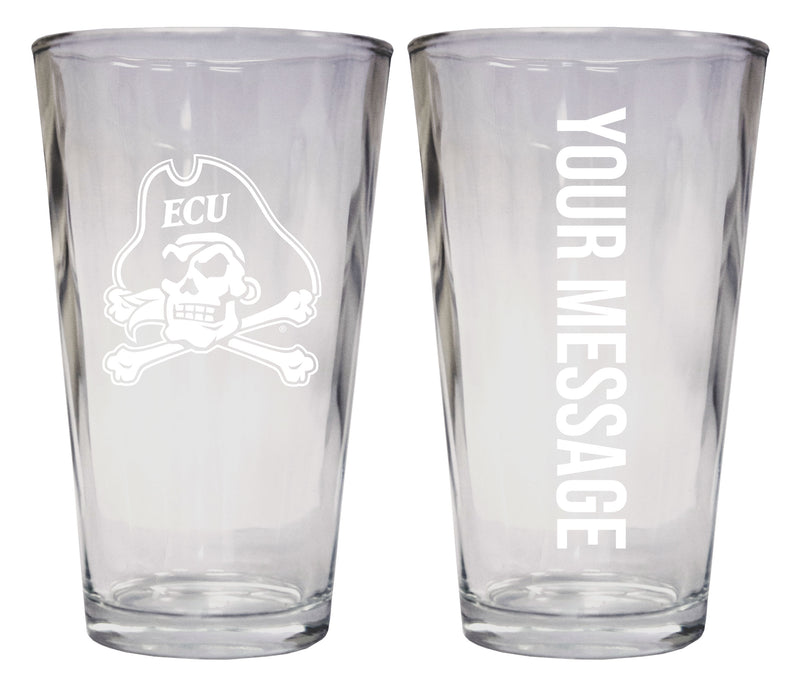 East Carolina Pirates Officially Licensed 16 oz Pint Glass Engraved – Customizable Drinkware 