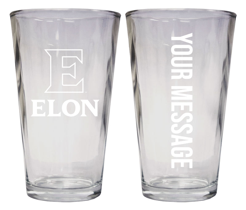 Elon University Officially Licensed 16 oz Pint Glass Engraved – Customizable Drinkware 