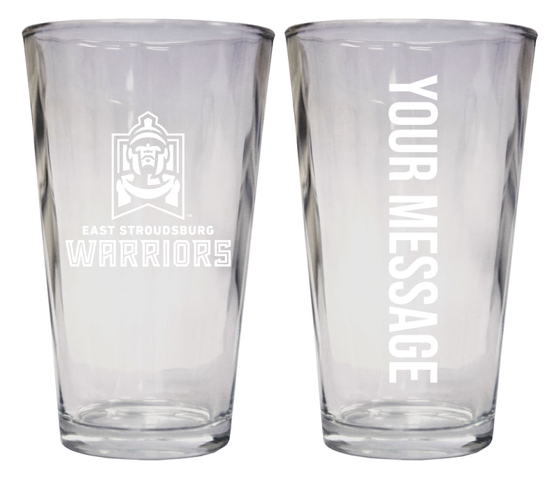 East Stroudsburg University Officially Licensed 16 oz Pint Glass Engraved – Customizable Drinkware 