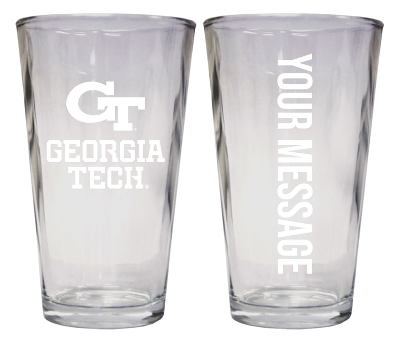 Georgia Tech Yellow Jackets Officially Licensed 16 oz Pint Glass Engraved – Customizable Drinkware 