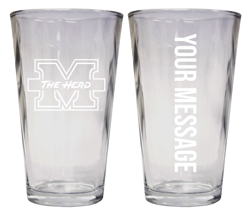 Marshall Thundering Herd Officially Licensed 16 oz Pint Glass Engraved – Customizable Drinkware 
