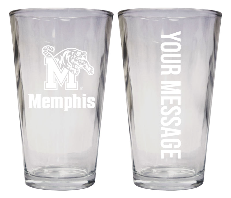 Memphis Tigers Officially Licensed 16 oz Pint Glass Engraved – Customizable Drinkware 
