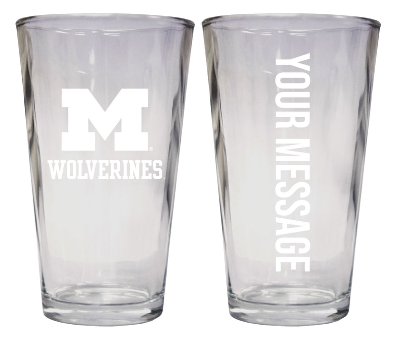 Michigan Wolverines Officially Licensed 16 oz Pint Glass Engraved – Customizable Drinkware 