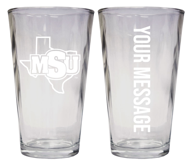 Midwestern State University Mustangs Officially Licensed 16 oz Pint Glass Engraved – Customizable Drinkware 
