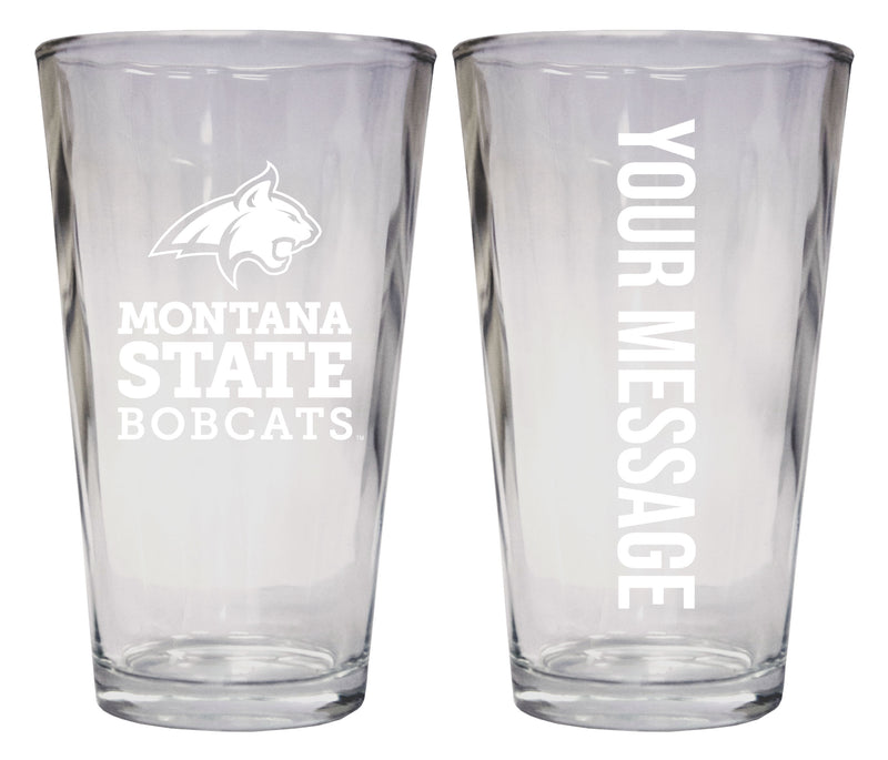 Montana State Bobcats Officially Licensed 16 oz Pint Glass Engraved – Customizable Drinkware 