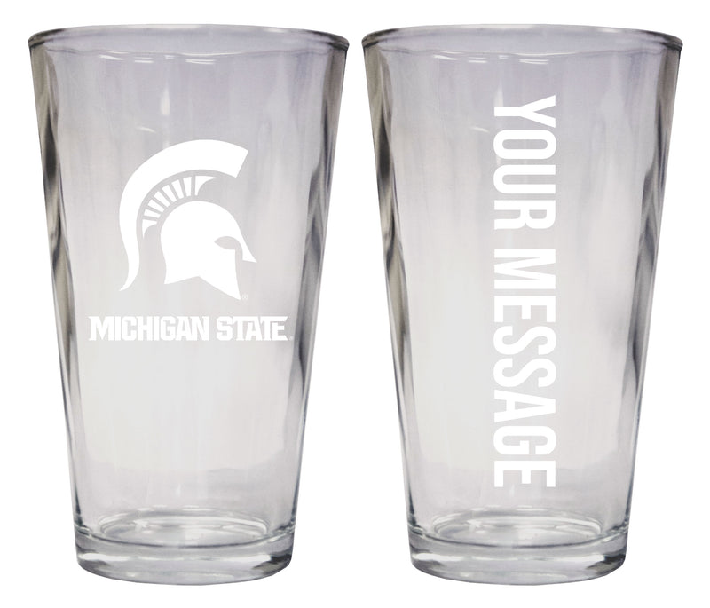 Michigan State Spartans Officially Licensed 16 oz Pint Glass Engraved – Customizable Drinkware 