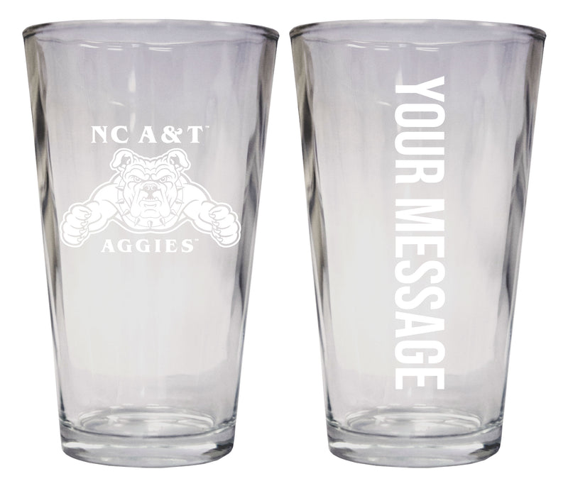 North Carolina A&T State Aggies Officially Licensed 16 oz Pint Glass Engraved – Customizable Drinkware 