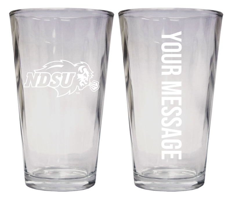 North Dakota State Bison Officially Licensed 16 oz Pint Glass Engraved – Customizable Drinkware 