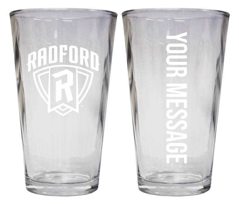 Radford University Highlanders Officially Licensed 16 oz Pint Glass Engraved – Customizable Drinkware 