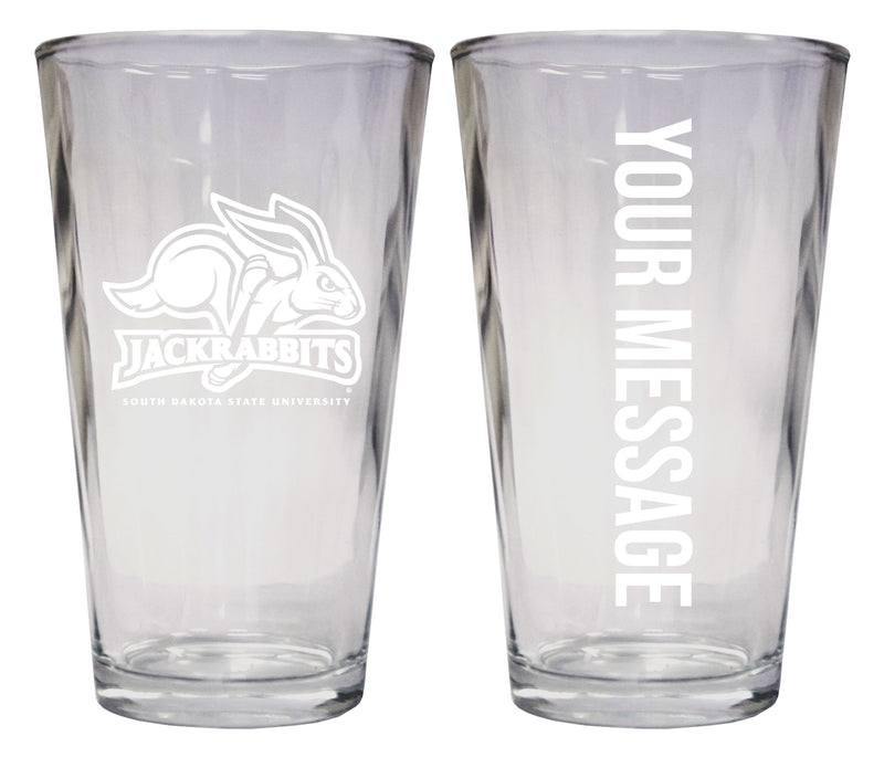South Dakota State Jackrabbits Officially Licensed 16 oz Pint Glass Engraved – Customizable Drinkware 