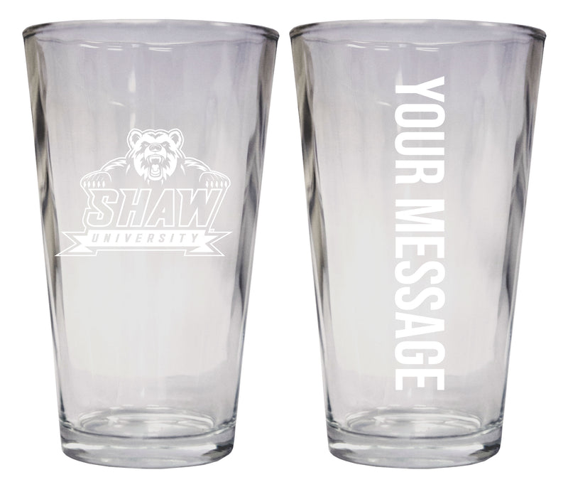 Shaw University Bears Officially Licensed 16 oz Pint Glass Engraved – Customizable Drinkware 