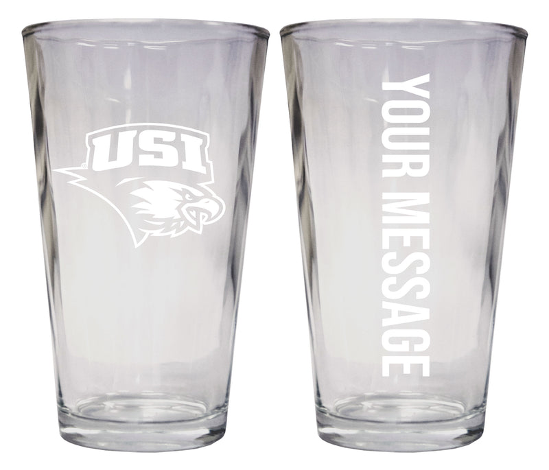 University of Southern Indiana Officially Licensed 16 oz Pint Glass Engraved – Customizable Drinkware 