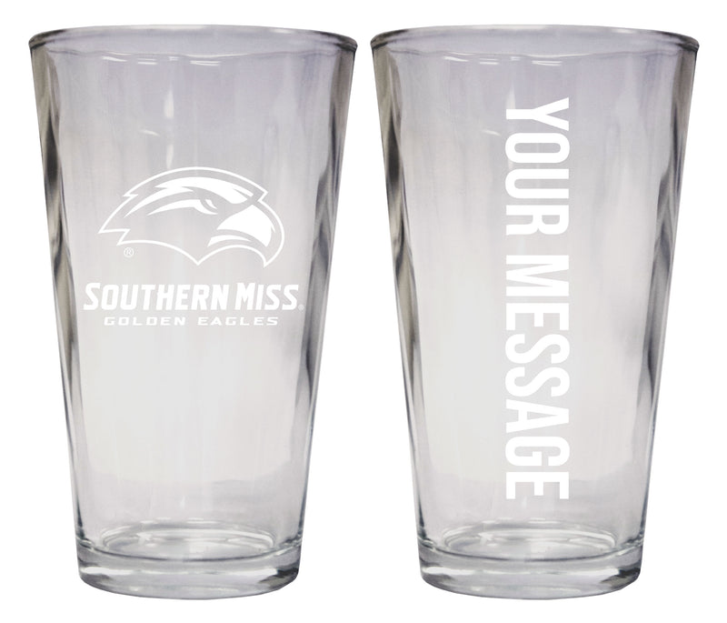 Southern Mississippi Golden Eagles Officially Licensed 16 oz Pint Glass Engraved – Customizable Drinkware 