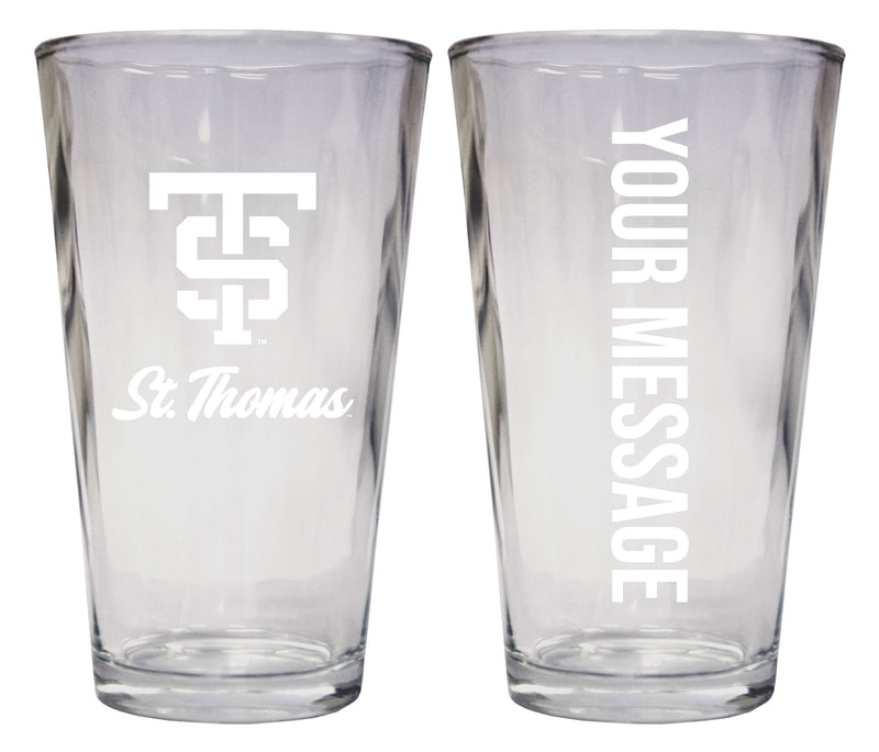 University of St. Thomas Officially Licensed 16 oz Pint Glass Engraved – Customizable Drinkware 