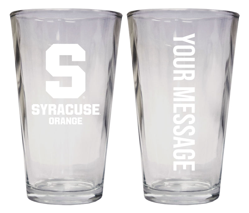Syracuse Orange Officially Licensed 16 oz Pint Glass Engraved – Customizable Drinkware 