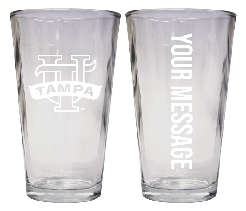 University of Tampa Spartans Officially Licensed 16 oz Pint Glass Engraved – Customizable Drinkware 