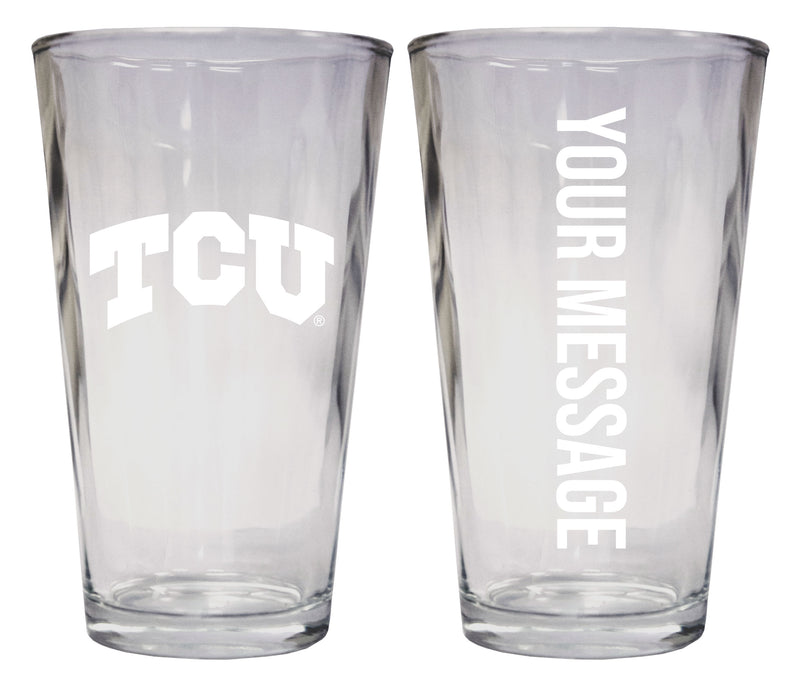 Texas Christian University Officially Licensed 16 oz Pint Glass Engraved – Customizable Drinkware 