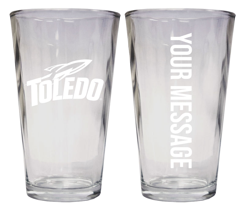 Toledo Rockets Officially Licensed 16 oz Pint Glass Engraved – Customizable Drinkware 