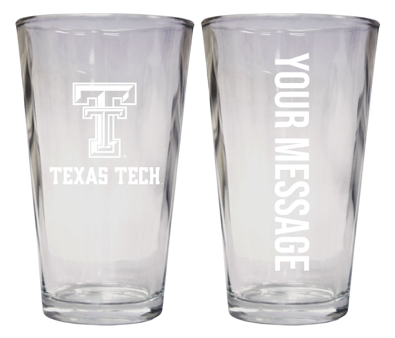 Texas Tech Red Raiders Officially Licensed 16 oz Pint Glass Engraved – Customizable Drinkware 