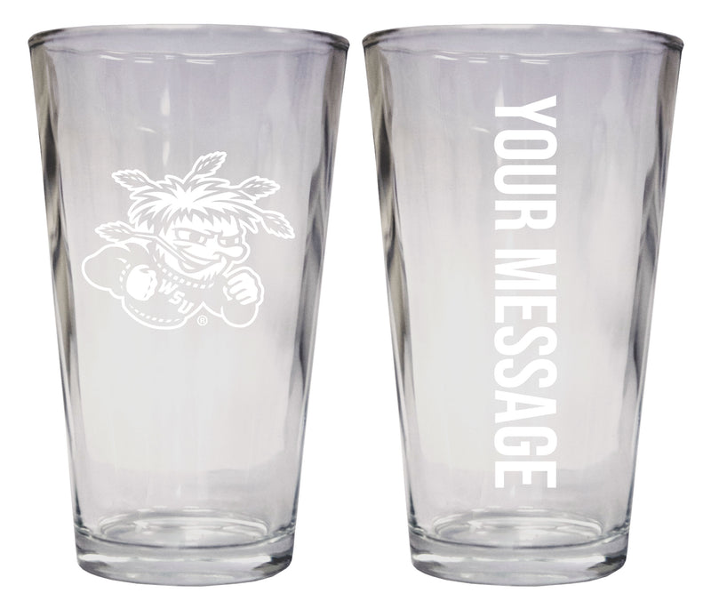 Wichita State Shockers Officially Licensed 16 oz Pint Glass Engraved – Customizable Drinkware 