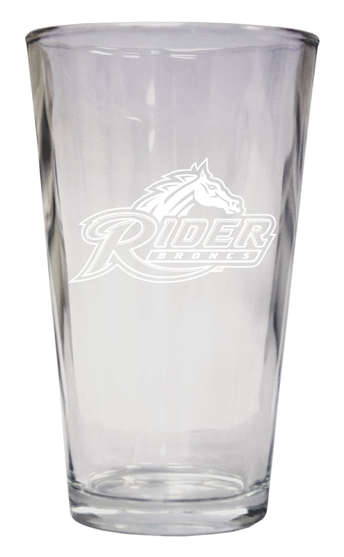 Rider University Broncs Officially Licensed 16 oz Pint Glass Engraved 