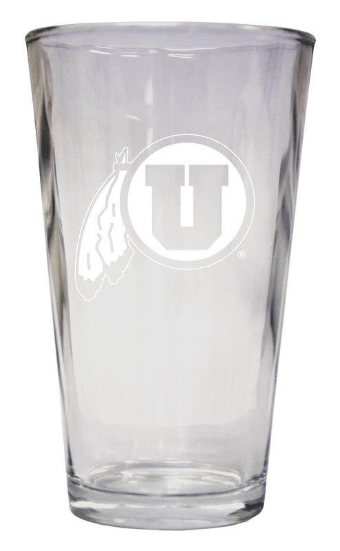 Utah Utes Officially Licensed 16 oz Pint Glass Engraved 