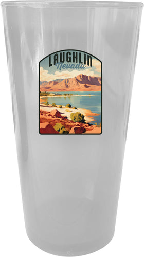 Laughlin Nevada Design B Souvenir Plastic 16 oz pint Clear 2-Pack