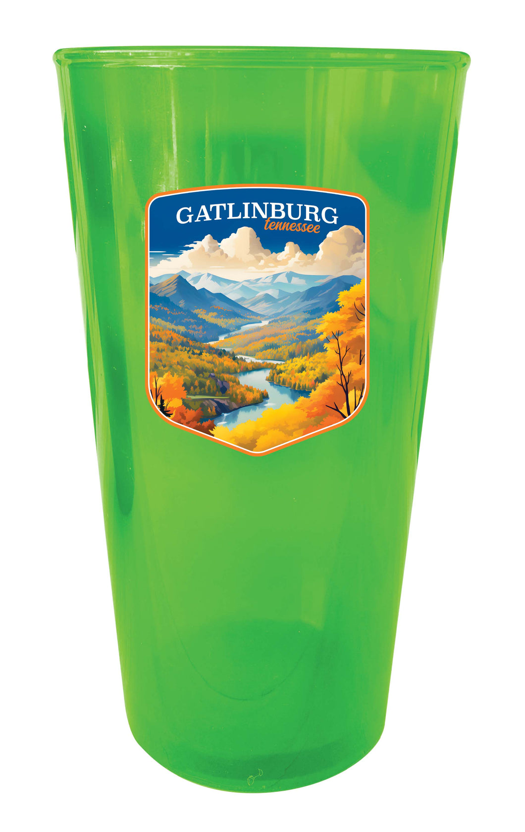 Gatlinburg Tennessee Design D Souvenir Plastic 16 oz pint Green 4-Pack