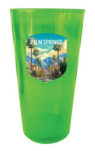 Palm Springs California Design A Souvenir Plastic 16 oz pint Green 2-Pack