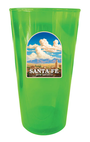 Santa Fe New Mexico Design A Souvenir Plastic 16 oz pint Green 4-Pack