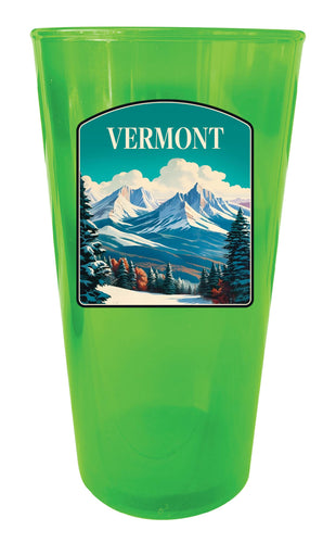 Vermont Design A Souvenir Plastic 16 oz pint Green 2-Pack