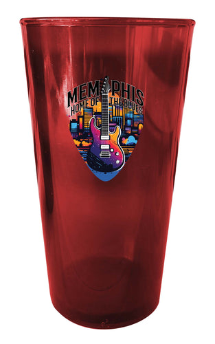 Memphis Tennessee Design B Souvenir Plastic 16 oz pint Red Single