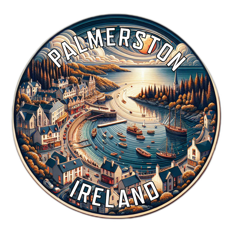 Palmerston Ireland Souvenir Die Cut Flat Magnet 2-Inch