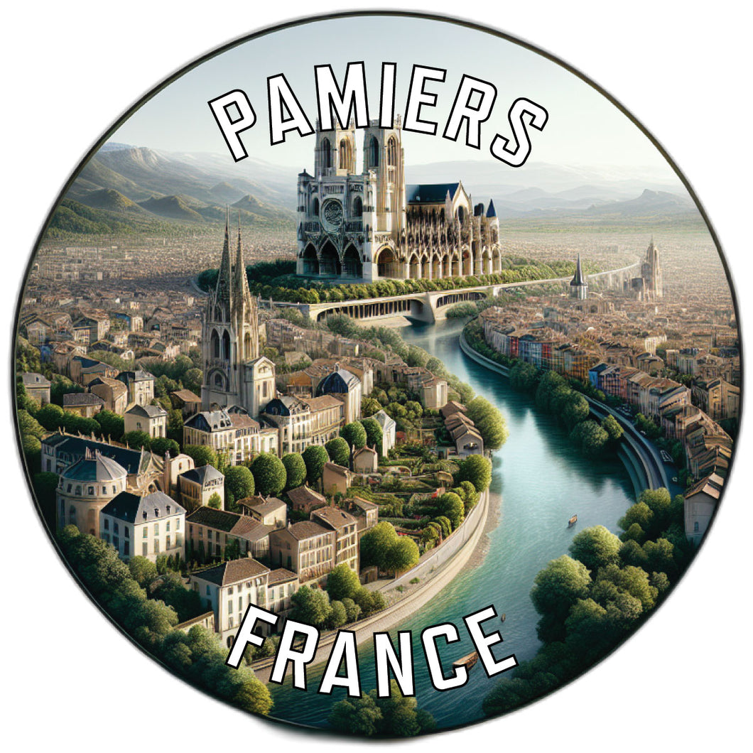Pamiers France Souvenir Die Cut Flat Magnet 2-Inch