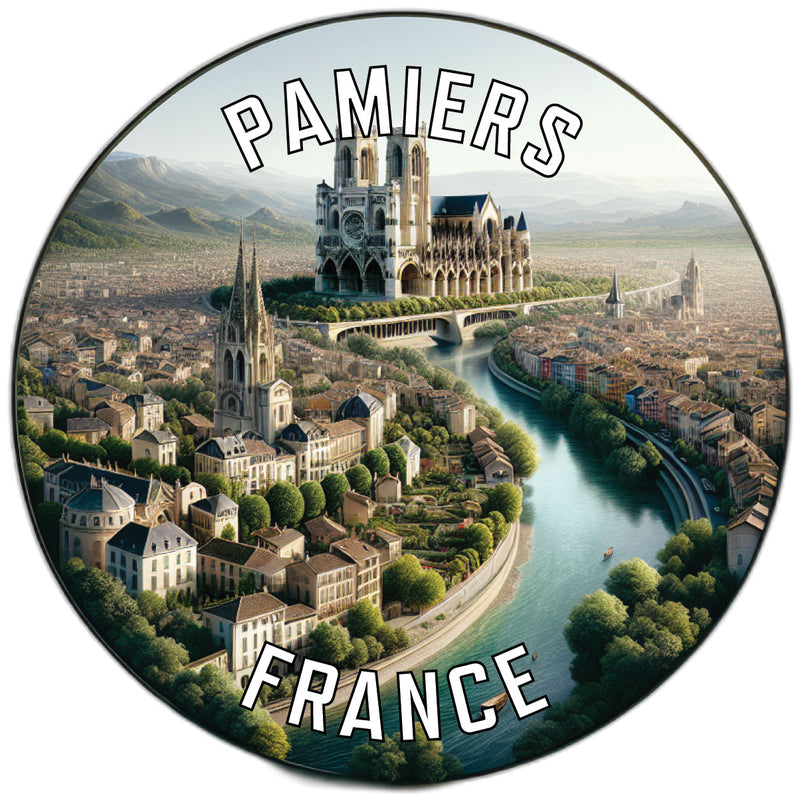 Pamiers France Souvenir Die Cut Flat Magnet 2-Inch