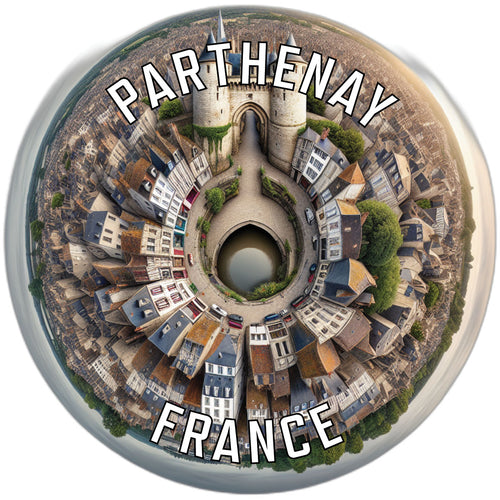Parthenay France Souvenir Die Cut Flat Magnet 2-Inch