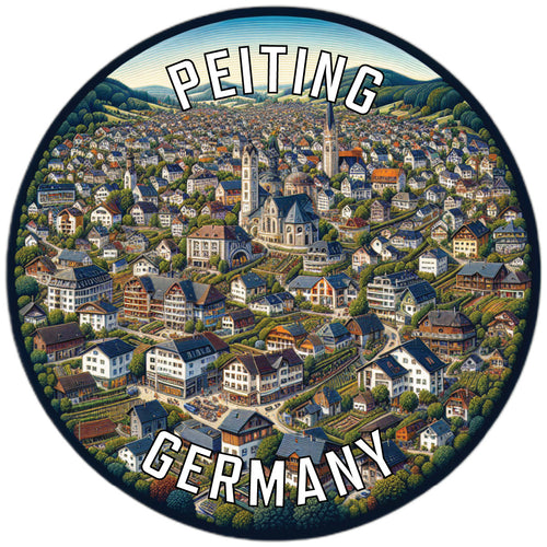 Peiting Germany Souvenir Die Cut Flat Magnet 6-Inch