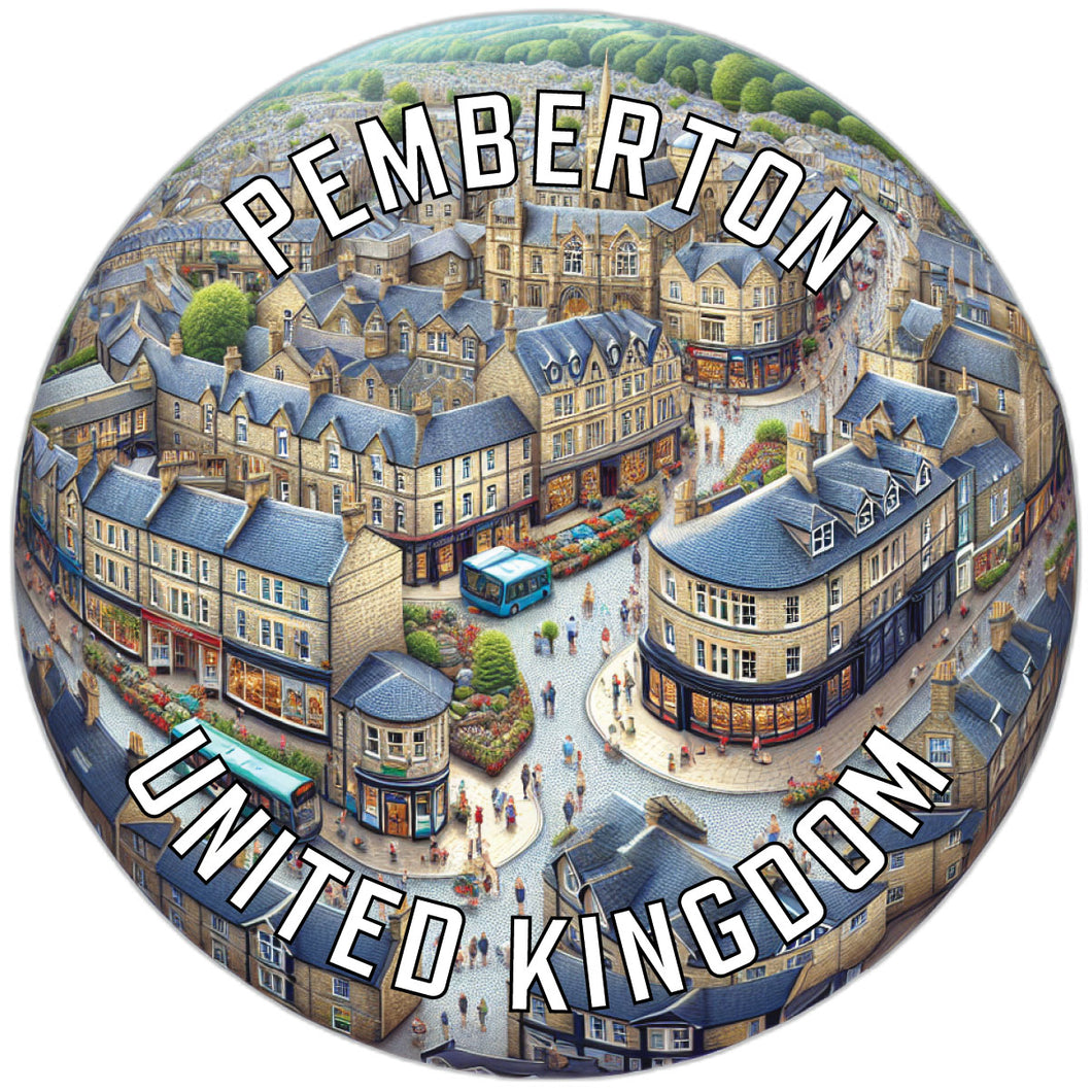 Pemberton United Kingdom Souvenir Die Cut Flat Magnet 6-Inch