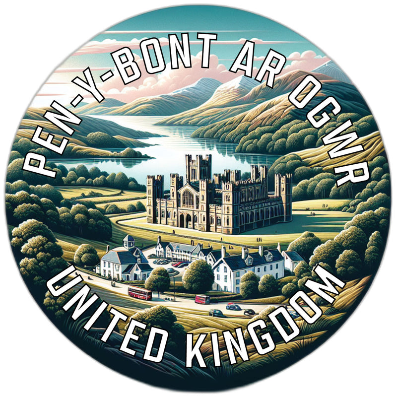 Pen y Bont ar Ogwr United Kingdom Souvenir Die Cut Flat Magnet 6-Inch