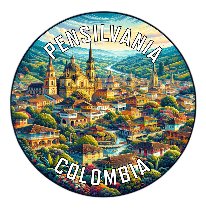 Pensilvania Colombia Souvenir Die Cut Flat Magnet 4-Inch